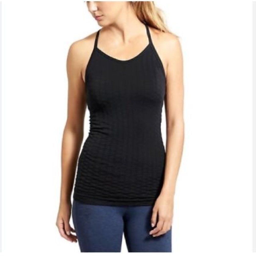 ATHLETA Sweat Life Black Racerback Tank Top Size Small